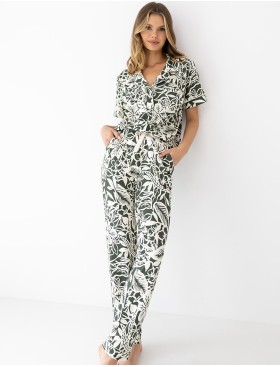 Вискозная пижама с брюками Sensis LOUISE, Цвет: зелёный, Размеры: M, изображение 4