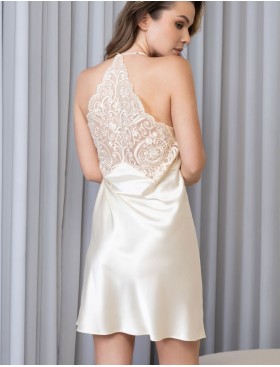 Шелковая сорочка с кружевом Mia-Amore MARJORY 3960 шампань, Цвет: шампань, Размеры: 2XL