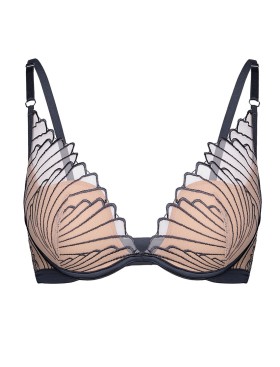 Бюстгальтер бралетт пуш-ап Esotiq NUGAT 43470 бежевый+серый, Цвет: бежевый+серый, Размеры: 65E, изображение 7