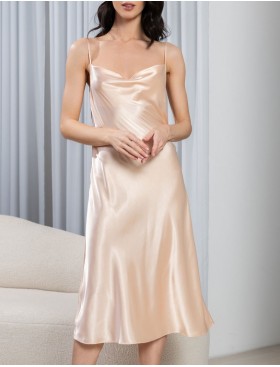 Шелковая сорочка с кружевом Mia-Amore MARJORY 3965 персик, Цвет: персик, Размеры: 2XL, изображение 4