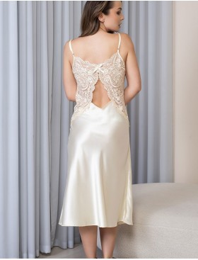 Шелковая сорочка с кружевом Mia-Amore MARJORY 3965 шампань, Цвет: шампань, Размеры: 2XL, изображение 2