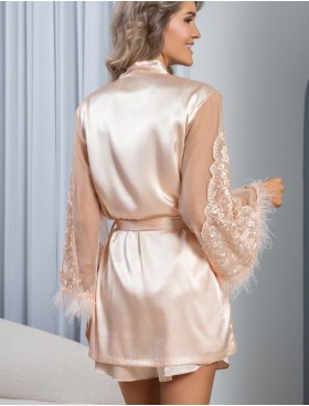 Шелковый комплект-тройка Mia-Amore MARJORY 3967 персик, Цвет: персик, Размеры: M, изображение 4