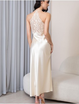 Длинная шелковая сорочка Mia-Amore MARJORY 3968 шампань, Цвет: шампань, Размеры: 2XL