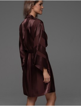 Атласный халат кимоно Mia-Amore ILONA 7543 шоколад, Цвет: шоколад, Размеры: 2XL/3XL, изображение 3