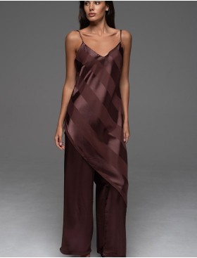 Атласный комплект Mia-Amore ILONA 7544 шоколад, Цвет: шоколад, Размеры: 2XL, изображение 4