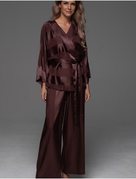 Атласный комплект тройка Mia-Amore ILONA 7545 шоколад, Цвет: шоколад, Размеры: 2XL, изображение 4