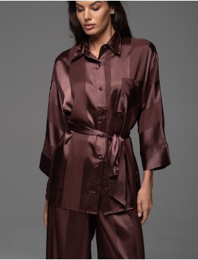 Пижама атласная Mia-Amore ILONA 7546 шоколад, Цвет: шоколад, Размеры: 2XL