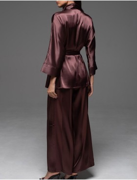 Пижама атласная Mia-Amore ILONA 7546 шоколад, Цвет: шоколад, Размеры: 2XL, изображение 4