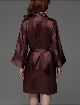 Рубашка халат из атласа Mia-Amore ILONA 7547 шоколад, Цвет: шоколад, Размеры: 2XL/3XL, изображение 2