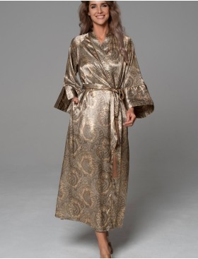 Длинный шелковый халат Mia-Amore DALIA 4819, Цвет: мультицвет, Размеры: 2XL/3XL, изображение 3