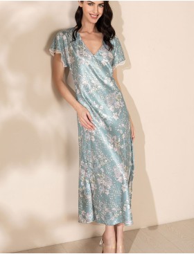 Длинное платье-сорочка Mia-Amore AIRIS 4317, Цвет: нежно-бирюзовый, Размеры: 2XL, изображение 4