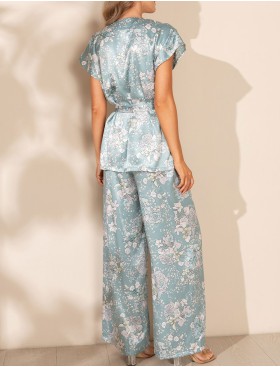 Шелковый брючный комплект Mia-Amore AIRIS 4876, Цвет: нежно-бирюзовый, Размеры: 2XL, изображение 3