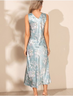 Длинная сорочка из шёлка Mia-Amore AIRIS 4878, Цвет: нежно-бирюзовый, Размеры: 2XL, изображение 2