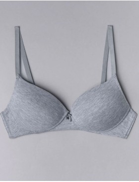 Бюстгальтер пуш-ап без косточек Sielei NATURAL COTTON 1456 grigio melange, Цвет: grigio melange (серый), Размеры: 75B, изображение 2