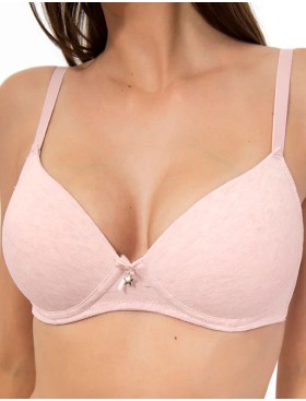 Бюстгальтер пуш-ап без косточек Sielei NATURAL COTTON 1456 rosa melange, Цвет: rosa melange (розовый), Размеры: 80B