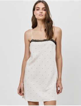 Сорочка на тонких бретелях Aruelle ADA, Цвет: экрю, Размеры: XS