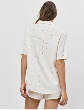 Пижама женская с шортами Aruelle ALBA, Цвет: экрю, Размеры: XS, изображение 2