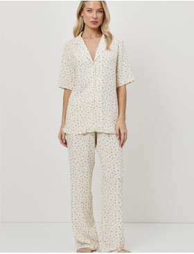Пижама с брюками Aruelle CAPRIELLE, Цвет: бледно-жёлтый, Размеры: XS, изображение 2