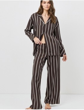 Полосатый комплект с брюками Aruelle CEDAR SET, Цвет: шоколадный, Размеры: XS, изображение 2