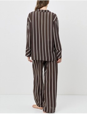 Полосатый комплект с брюками Aruelle CEDAR SET, Цвет: шоколадный, Размеры: XS, изображение 3
