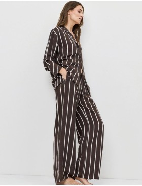 Полосатый комплект с брюками Aruelle CEDAR SET, Цвет: шоколадный, Размеры: XS, изображение 4