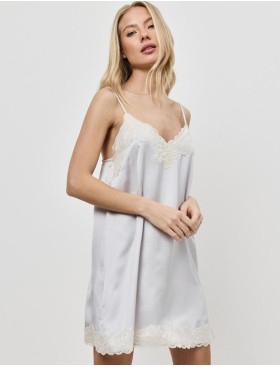 Сорочка из атласной вискозы Aruelle EDEN, Цвет: светло-серый, Размеры: XS