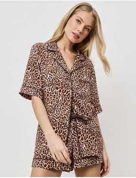 Леопардовая пижама с шортами Aruelle LIOR, Цвет: леопард, Размеры: XS