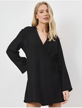 Платье-туника с запахом Aruelle NOIR, Цвет: чёрный, Размеры: XS