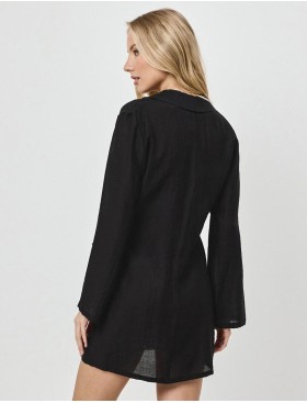 Платье-туника с запахом Aruelle NOIR, Цвет: чёрный, Размеры: XS, изображение 2