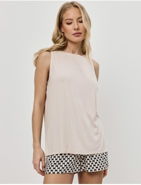 Пижама с шортами из вискозы Aruelle VEDA, Цвет: песочный/чёрный, Размеры: XS