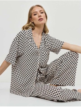 Пижама женская с брюками Aruelle VESPER, Цвет: чёрный/песочный, Размеры: XS