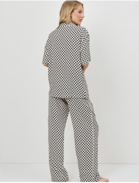 Пижама женская с брюками Aruelle VESPER, Цвет: чёрный/песочный, Размеры: XS, изображение 3