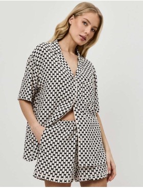 Пижама женская с шортами Aruelle VESPER, Цвет: чёрный/песочный, Размеры: XS