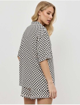 Пижама женская с шортами Aruelle VESPER, Цвет: чёрный/песочный, Размеры: XS, изображение 2