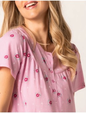 Ночная сорочка из хлопка Sielei PICNIC PC26 rosa, Цвет: rosa (розовый), Размеры: XL, изображение 2