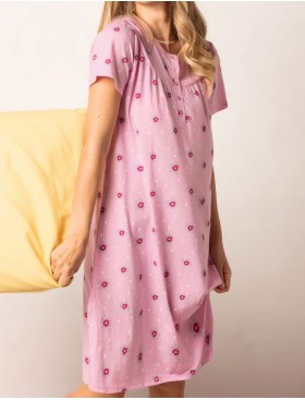 Ночная сорочка из хлопка Sielei PICNIC PC26 rosa, Цвет: rosa (розовый), Размеры: XL, изображение 3