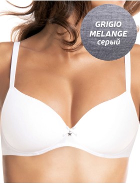 Бюстгальтер на поролоне Sielei NATURAL COTTON 1428 grigio melange, Цвет: grigio melange (серый), Размеры: 70C