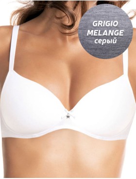 Бюстгальтер пуш-ап без косточек Sielei NATURAL COTTON 1456 grigio melange, Цвет: grigio melange (серый), Размеры: 75B