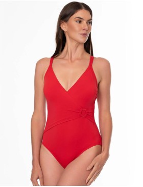 Слитный купальник с драпировкой Jantzen JZ26009M красный, Цвет: красный, Размеры: XL, изображение 4