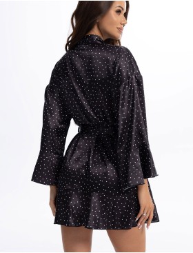 Атласный мини-халат Mia-Amore BETTY 2334, Цвет: черный, Размеры: 2XL/3XL, изображение 2