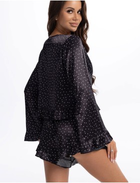 Пижама-двойка из атласа Mia-Amore BETTY 2335, Цвет: черный, Размеры: L, изображение 2