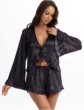 Пижама-двойка из атласа Mia-Amore BETTY 2335, Цвет: черный, Размеры: L, изображение 4