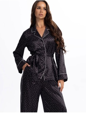 Атласная пижама с брюками Mia-Amore BETTY 2336, Цвет: черный, Размеры: 2XL, изображение 3