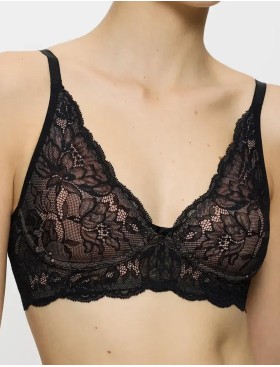 Кружевной бюстгальтер без косточек Triumph AMOURETTE CHARM N03 чёрный, Цвет: чёрный, Размеры: 70E