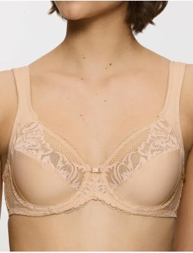 Бюстгальтер без поролона Triumph MODERN LACE COTTON W02 бежевый, Цвет: бежевый, Размеры: 100B