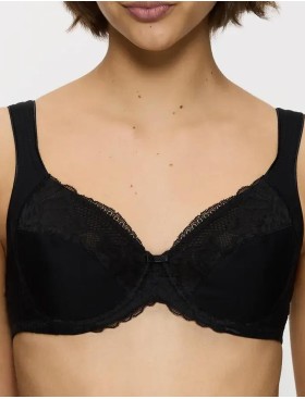 Бюстгальтер без поролона Triumph MODERN LACE COTTON W02 чёрный, Цвет: чёрный, Размеры: 100B