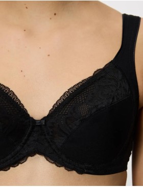 Бюстгальтер без поролона Triumph MODERN LACE COTTON W02 чёрный, Цвет: чёрный, Размеры: 100B, изображение 3