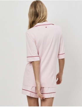 Пижама женская с шортами Aruelle AMORIA, Цвет: светло-розовый, Размеры: XS, изображение 2