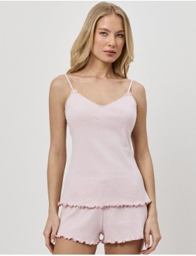 Пижама из топа и шорт Aruelle CARYS, Цвет: светло-розовый, Размеры: XS