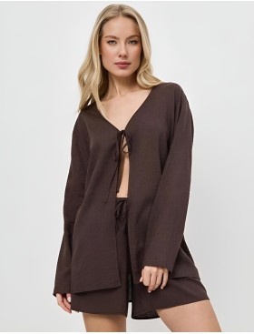 Комплект женский с шортами Aruelle CLAY SET, Цвет: шоколадный, Размеры: M